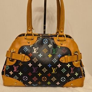 Vintage Louis Vuitton Claudia Noir Murakami Monogram Handbag